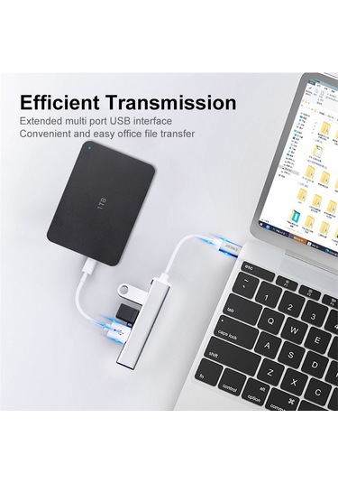 Cbtx Enkay Hat Prınce Enk-at114 Çok Bağlantı Noktalı Hub Adaptörü 4'ü 1 Arada Usb3.0 Genişletici Usb Bağlantı İstasyonu, Usb3.0 + 3 Usb2.0 İle