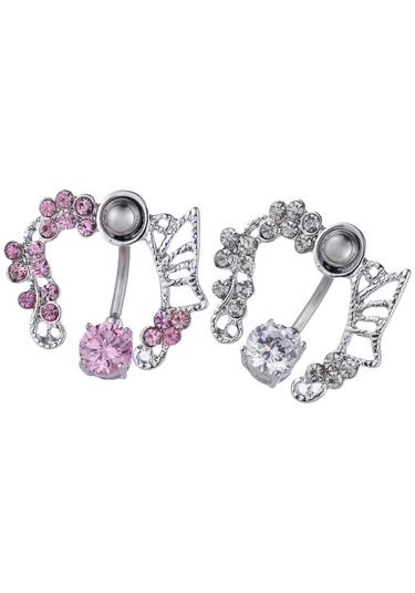 Dolıty Zirkon Göbek Halkası Belly Button Body Piercing Gümüş Gümüş