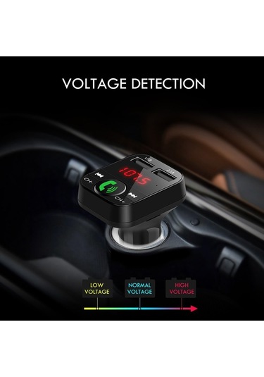 Xindoker Araç İçin Bluetooth免提 Müzik Çalar, 2.1a Usb Şarj Cihazı, Fm Transmitter, Tf Kart Desteği