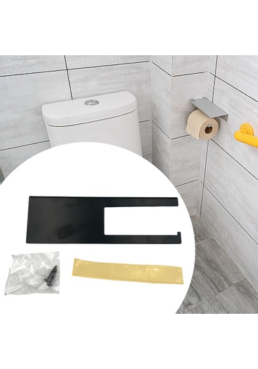 Suntek Banyo Oteli Için Raflı Kompakt Tuvalet Kağıdı Tutucusu Siyah