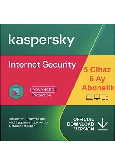 Kaspersky İnternet Security 5 Cihaz 6 Ay Dijital Abonelik