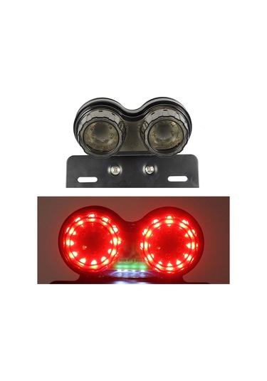 Mufunye 12v Led Motosiklet Arka Feneri - Sinyal, Fren Ve Plaka Işığı - Metal Ve Plastik Yapı - Gri/kırmızı Kabuk Seçeneği