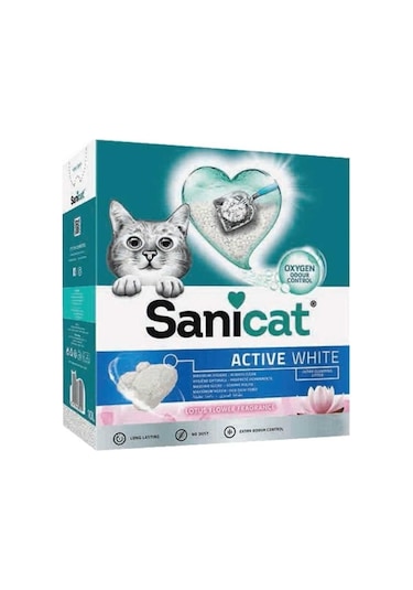 Sanicat Active White Topaklaşan Lotus Çiçeği Kokulu Bentonit Kedi Kumu 6 L