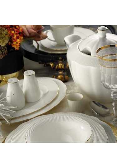 Kütahya Porselen Bone İlay 83 Parça Yemek Takımı