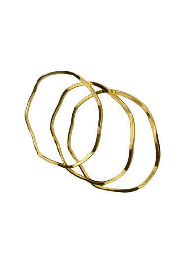 Altın Kaplama 3'lü Çelik Kadın Bileklik Seti - Minimalist Ve Zarif Altın