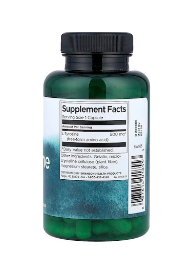 Swanson L-tyrosine Stress Support 500 Mg 100 Caps Aromasız