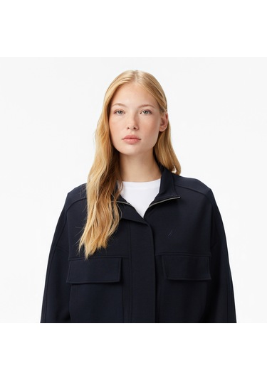 Nautica Kadın Siyah Oversize Sweatshirt Düz 57k614t Siyah