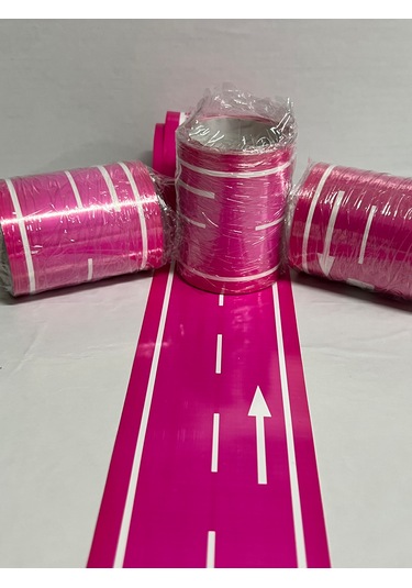 Aysan Etiket Otobant Çocuklar İçin Yol Yapım Bantı 7cm X 10 Metre Beyaz - Pembe
