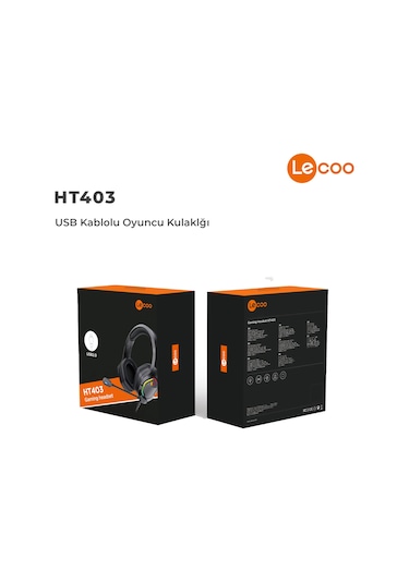 Lecoo HT403 USB Kablolu RGB Mikrofonlu Kulak Üstü Gaming Kulaklık