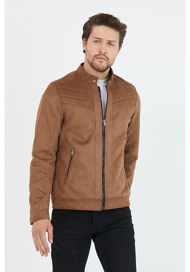 Erkek Kahverengi Dar Kesim Süet Ceket Kahverengi