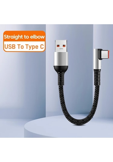Crouchçift Dirsek Usb-c Kablosu 6a Hızlı Şarj Iphone Uyumlu 15 Android İçin 90 Derece Veri Kablosu Chınakahverengi0.25 M