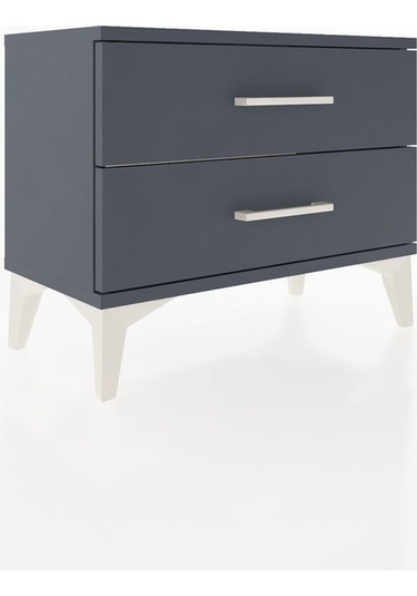 Arges Komodin 2 Çekmeceli 60x30x48 Antrasit-antrasit Antrasit