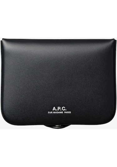 A.p.c Josh Unisex Lüks Bitkisel Deri Bozuk Para Kesesi Cüzdan Siyah