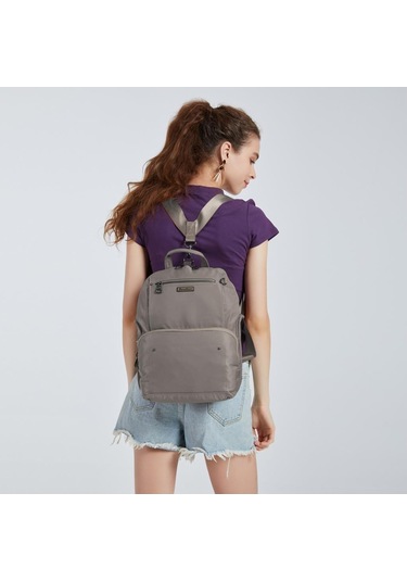 Saten Kumaş Kadın Postacı Ve Sırt Çantası Barcelona 2108 Camel