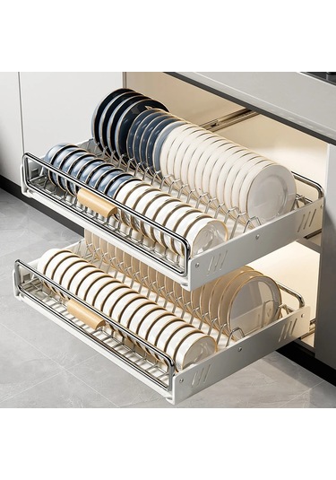 Lixiaqu01 Çekmece Ahşap Saplı Mutfak Bulaşık Depolama Raf Bölücü Diğer