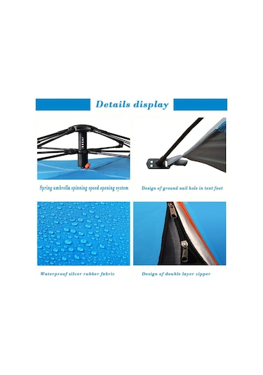 Çift Katmanlı Konfor Ve Kolaylık 4 Kişilik Otomatik Çadır Hızlı K Yeşil