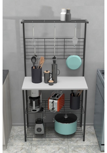 Retodesign Beyaz Mutfak Bangosu .mutfak Masasi. Mutfak Rafi 1870