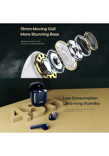 Remax Tws-23 Bluetooth 5.0 Manyetik Gerçek Kablosuz Stereo Bluetooth Kulaklık Siyah