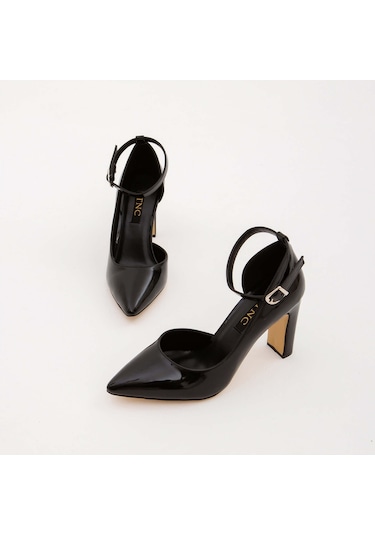 Tamer Tanca Kadın Vegan Siyah Rugan Topuklu & Stiletto Ayakkabı 22 319 Bn Ayk Sıyah Rugan Siyah