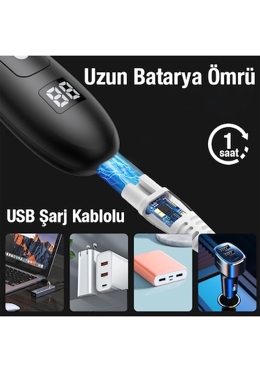 Ezere Su Geçirmez Dijital Göstergeli Saç Sakal Vücut Tıraş Makinesi