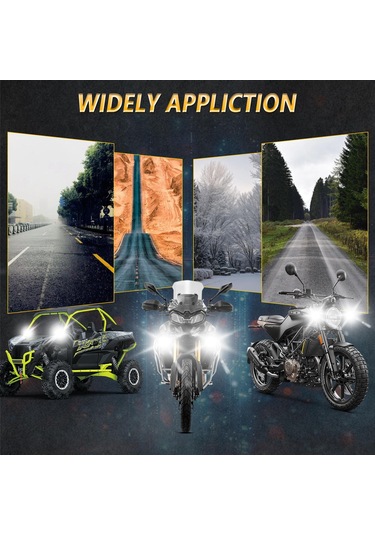 30w 3000lm 6000k Motosiklet Çift Lensli Led Spot Işığı, Kontrol Kablosu Seti İle Siyah