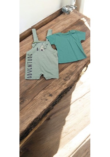 Askılı Şort T-shirt Takım Renkli