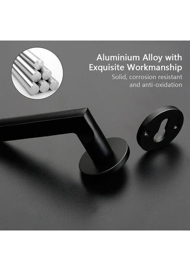 Prestigegoods Leedıs Ağır Hizmet Yuvarlak Kilitli Kol Seti Anahtarlı Ters Çevrilir Sol/sağ 35-45mm Siyah Siyah