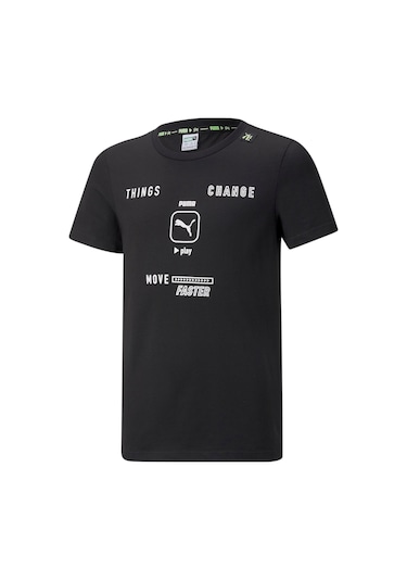 Puma Play Uv Graphic Çocuk Tişört 846964 01 Siyah