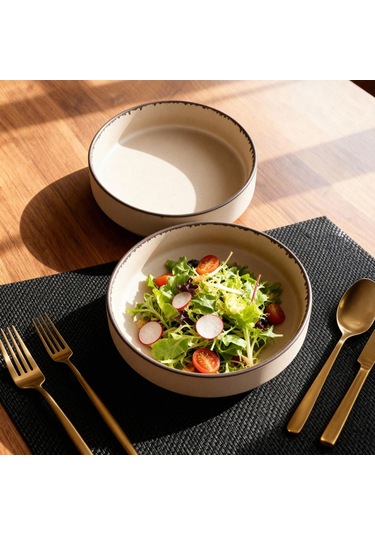 Güral Ese Valeron 2 Adet 18 Cm Salata Kasesi Mat Bej 26b 2732338