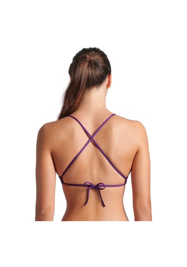 Arena Team Swim Top Tie Back Solid Kadın Mor Yüzücü Bikini Üstü 004768930 Mor