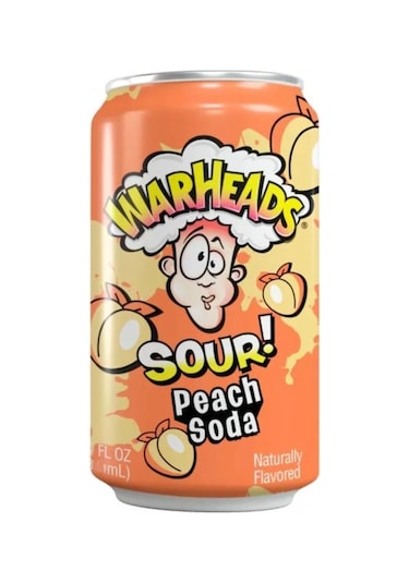 Warheads Sour Peach Soda - Ekşi Şeftali Aromalı Gazlı İçecek 330ml
