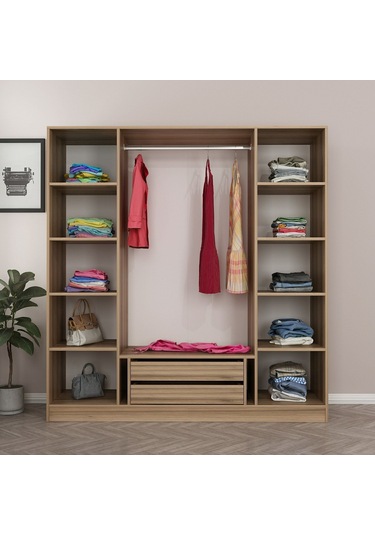 Kale Plus 4 Kapaklı 2ç Dolap Dore Plus Dore Füme Cam 190cm Ceviz