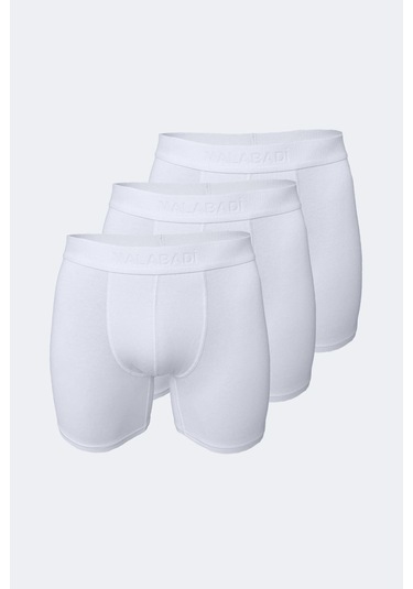 Malabadi Erkek Beyaz 3 Lü Paket Modal Uzun Boxer 010 Beyaz
