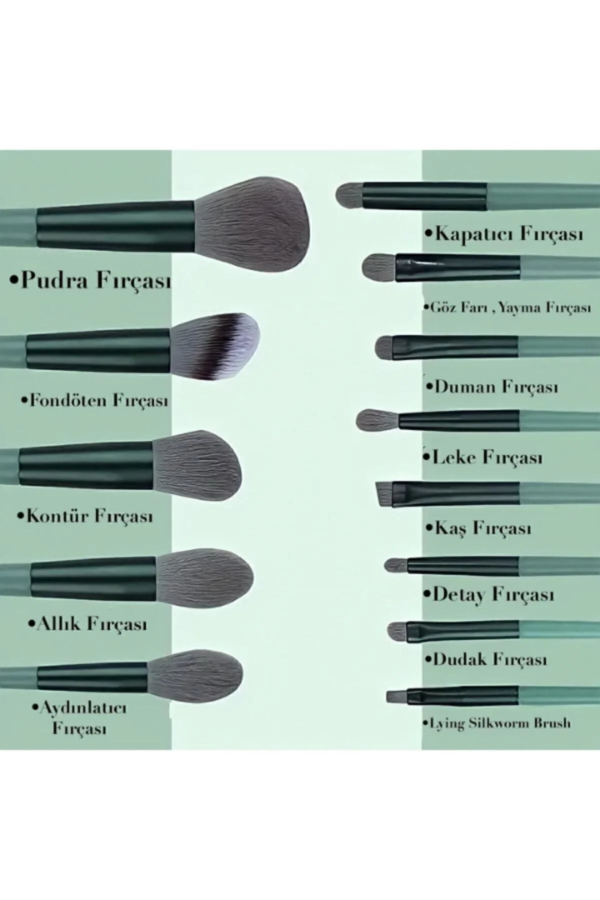 Lüx Keseli Makyaj Fırça Seti Makyaj Süngeri Ve Fırça Seti 19'lu