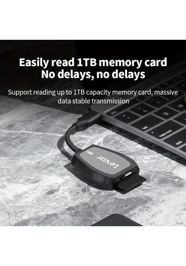 Elmpaly Lexar  Micro Usb 3.2 Type C Sd Micro Sd Tf Otg Kart Okuyucu Siyah