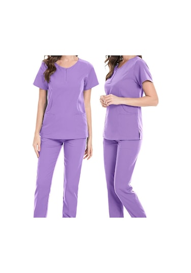 Suntek Üniformalar Fırçalama Seti Hemşire Üst Ve S-mor