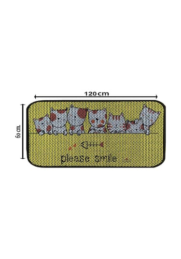 Aktunç Elekli Tuvalet Desenli Önü Kedi Kumu Paspası 60x120 Cm Desen 5