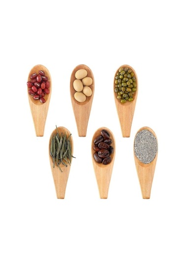 Fastbuy 10 Adet Ahşap Kepçe Masif Ahşap Baharat Kaşığı Kısa Saplı Mini Tuz Kaşığı Gevşek Çay Yaprakları, Kahve Çekirdekleri,