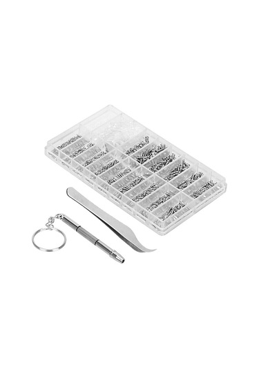 Geeroyoo "1000 Parçalı Gözlük & Saat Tamir Seti - Taşınabilir Vidalar, Pense Ve Tornavida İçeren Pratik Kutu"