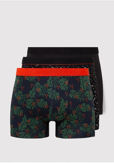 Mavi - 3lü Baskılı Lacivert Boxer Seti 0911421-33648