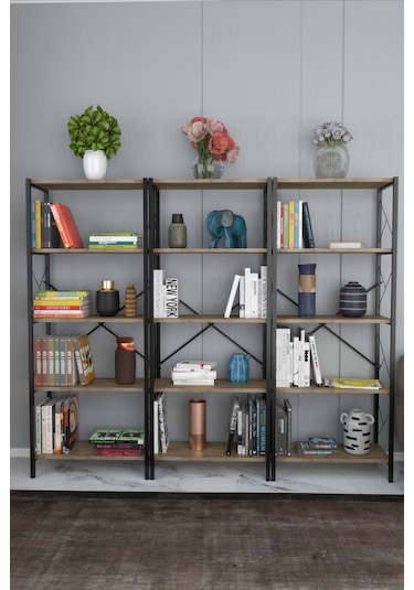 Morpanya Star Metal Kitaplık 5 Raflı Çok Amaçlı Dosya Kitap Rafı Ofis 001