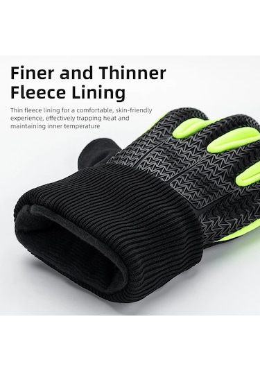 Rockbros S339 1 Çift Dokunmatik Ekran Pamuk Rüzgar Geçirmez Bisiklet Eldiveni