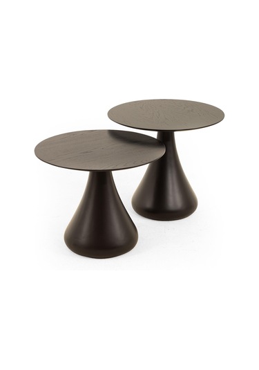 Mushroom Set Sehpa Mantar Sehpa Siyah Rehome