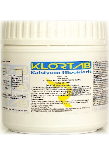 Klortab Kt9000 Tablet Klor 7Gr x 100 Ad İçme Suyu Dezenfektanı