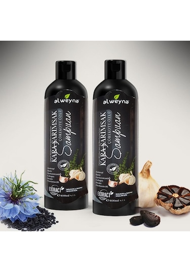 Alweyna Kara Sarımsak & Çörekotu Özlü Bitkisel Şampuan 2 x 400 ML