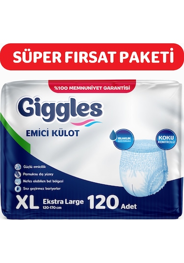 Giggles Yetişkin Emici Külot Hasta Bezi XL 4 x 30'lu