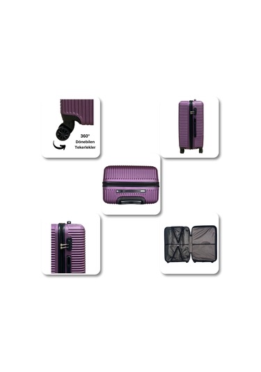 Anhelo Bowtie Abs Büyük Boy Valiz Mor