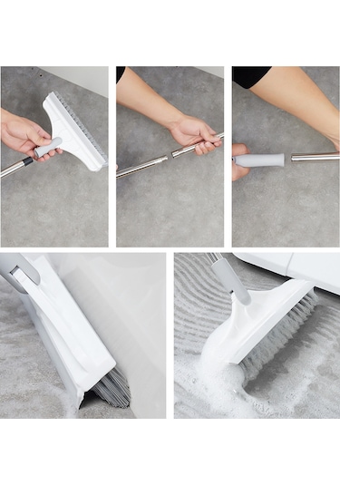 Moveevo "120 Derece Dönebilen Köşe Temizleme Fırçası Ve Pencere Kazıyıcı - Çok Amaçlı Ev Temizlik Aleti" Haki