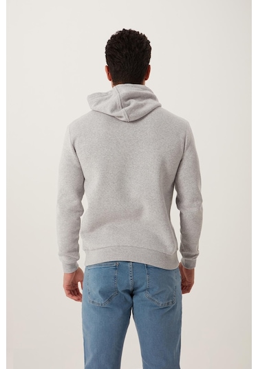 Polostate Erkek İskelet Nakışlı 3 İplik Sweatshirt Gri