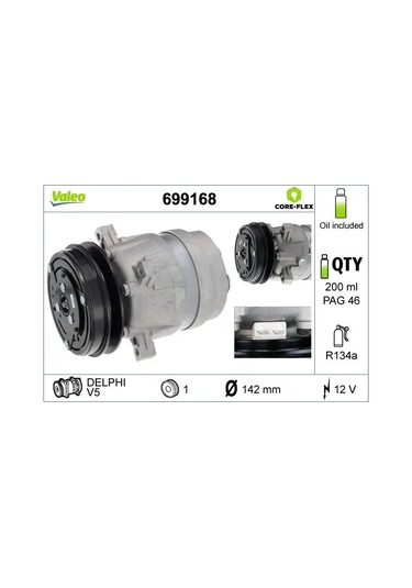 Fiat Tipo Klima Kompresoru 1.4 1994-2001 Valeo 699168